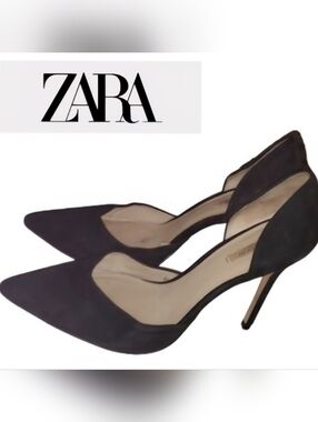 Zara Black suede‎ stilettos 41/10